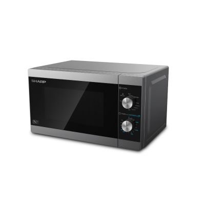 8. Kuchenka mikrofalowa SHARP YC-MG01E-S (800W; 20l; kolor srebrny)