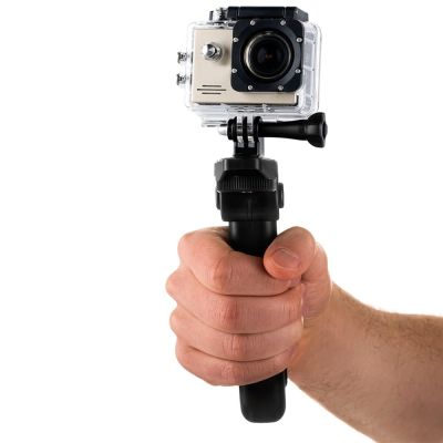 2. Uchwyt z mini statywem do kamer sportowych GoPro SJCAM czarny