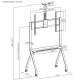 18. MACLEAN STAND / WÓZEK DO TV, PÓŁKA NA KAMERĘ, NA KÓŁKACH, 55-100", MAX. OBCIĄŻENIE 120KG/10KG PÓŁKA, MAX. VESA 900X600 MC-114
