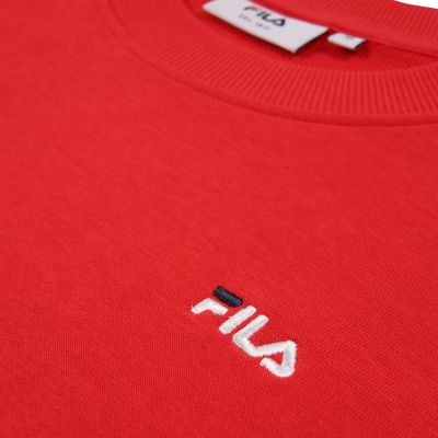 3. Bluza męska Fila Leverano Regular Crew Sweat czerwona FAM0876 30002