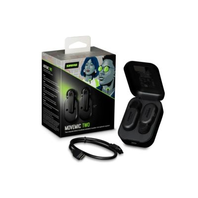 3. Shure MV-TWO-Z6 - Dwa bezprzewodowe mikrofony MoveMic MV-LAV, case ładujący