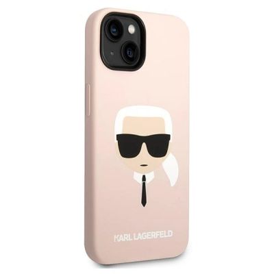 4. Etui Karl Lagerfeld Silicone Karl's Head na iPhone 14 Plus - różowe