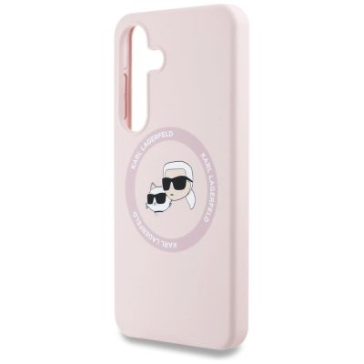 6. Etui Karl Lagerfeld Silicone Double Heads And Circle MagSafe Samsung Galaxy S25 Plus różowy