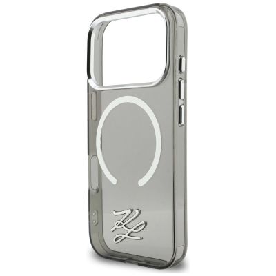 6. Etui Karl Lagerfeld IML KL Script Logo MagSafe na iPhone 17 Pro Max - czarne