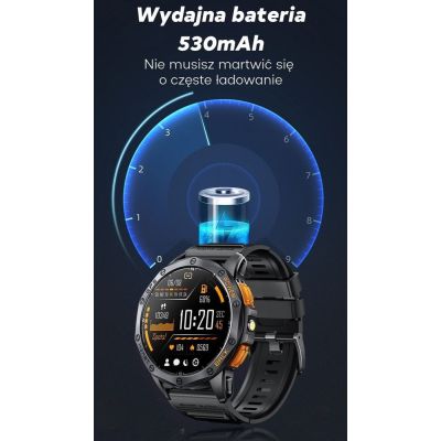23. Smartwatch Męski GRAVITY GPS GT24-1 Czarny Pasek Silikonowy + Granatowy Pasek Silikonowy