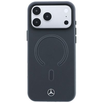 3. Etui Mercedes Leather 3D MagSafe do iPhone 18 Pro / 17 Pro - antracytowe