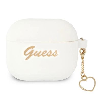 Etui Guess Silicone Charm Heart Collection na AirPods 3 - białe