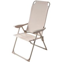 KRZESŁO FOTEL TURYSTYCZNE Z PODŁOKIETNIKAMI SKŁADANE BEŻOWE REDCLIFFS