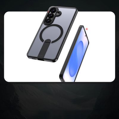2. Etui Hybrid Armor X na Samsung Galaxy A57 z podstawką kompatybilne z MagSafe - czarne