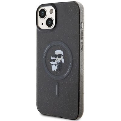 2. Etui Karl Lagerfeld Karl&Choupette Glitter MagSafe na iPhone 15 Plus - czarne