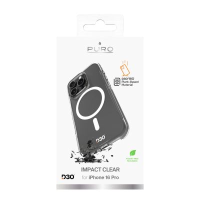 7. Etui silikonowe Puro Impact Clear D3O MagSafe do iPhone 16 Pro - przezroczyste