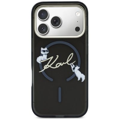3. Etui Karl Lagerfeld Script Logo MagSafe na iPhone 18 Pro Max / 17 Pro Max - czarne