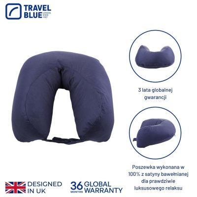 4. TRAVEL BLUE PODUSZKA TYPU ROGAL Z NATURALNEGO GĘSIEGO PIERZA