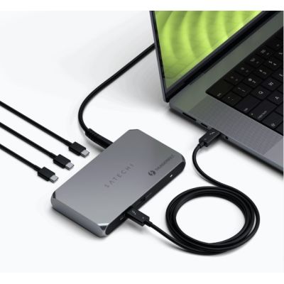 4. Satechi Thunderbolt 4 Slim Hub Pro - hub USB-C (port DC 20V, USB 3.2 Gen 2 Data Port, 3x port Thunderbolt 4) (space gray)