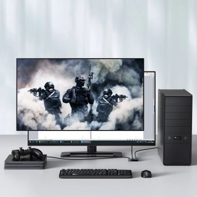7. Baseus dwukierunkowy przełącznik rozdzielacz splitter switcher HDMI - 2x HDMI 4K / 30 Hz szary (CAHUB-BC0G)