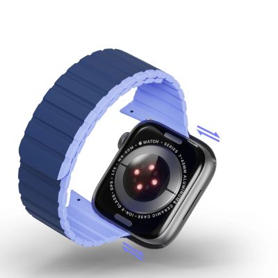 11. Magnetyczny pasek Apple Watch SE, 9, 8, 7, 6, 5, 4, 3, 2, 1 (41, 40, 38 mm) Dux Ducis Strap (LD Version) - niebieski