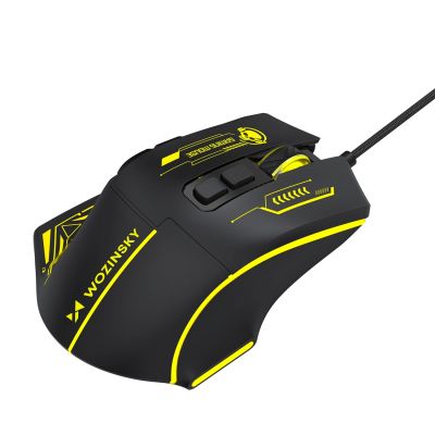 8. Mysz przewodowa Wozinsky WMGK-1181W gamingowa optyczna 7200 DPI z podświetleniem - czarno-żółta