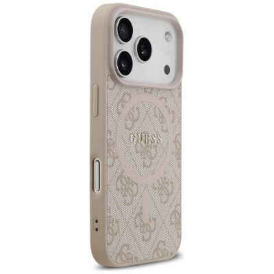 4. Etui Guess 4G Ring Classic Logo MagSafe na iPhone 17 Pro - różowe