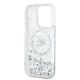 7. Etui Karl Lagerfeld Liquid Glitter Karl Head MagSafe na iPhone 15 Pro Max - przezroczyste