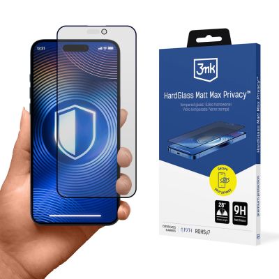 Szkło hartowane 3mk Hardglass Matt Max Privacy na Apple iPhone 15 Pro Max