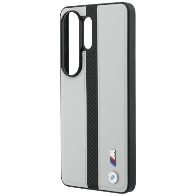 6. Etui BMW Perforated Stripe Logo MagSafe do Samsung Galaxy S26 Ultra - szare