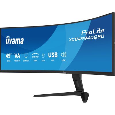 4. iiyama ProLite XCB4994DQSU-B1 monitor komputerowy 124,5 cm (49") 5120 x 1440 px Dual QHD LCD Czarny