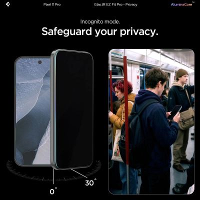 11. Szkło hartowane Spigen Glas.tR EZ Fit Pro HD Privacy 2-Pack prywatyzujące na Google Pixel Pro 9 / 9 Pro / 10 / 10 Pro / 11 / 11 Pro