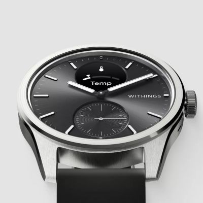 3. Zegarek Withings ScanWatch 2 1,6 cm (0,63") OLED 42 mm Hybrydowa stal nierdzewna (model HWA10 4-All-Int)