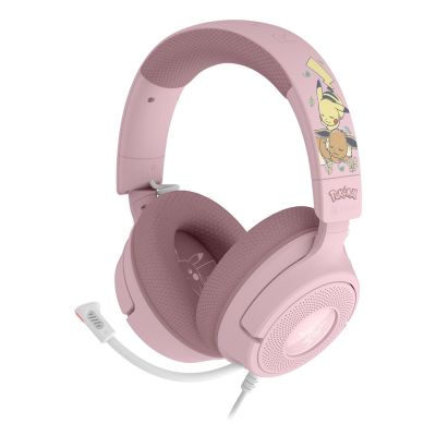5. Razer Kraken V4 X – Pikachu & Eevee Edition Zestaw słuchawkowy Przewodowa Opaska na głowę Gaming USB Type-C / USB Type-A Różowy