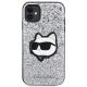 3. Etui Karl Lagerfeld Glitter Choupette Patch na iPhone 11 / Xr - srebrne