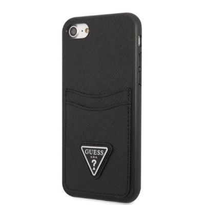 2. Etui Guess Saffiano Triangle Logo Cardslot na iPhone 7 / 8 / SE 2020 / SE 2022 - czarne