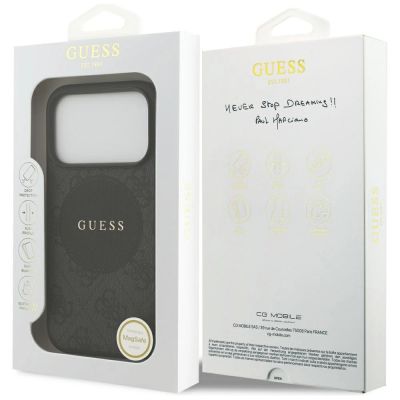 8. Etui Guess 4G Circle Classic Logo MagSafe na iPhone 17 Pro - czarne