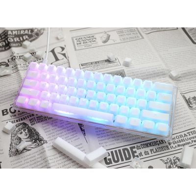 7. Ducky One 3 Aura White Mini Gat B Kan US klawiatura Gaming USB QWERTY Amerykański międzynarodowy Biały
