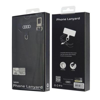 3. Smycz Audi Crossbody Leather uniwersalna 28cm x 10mm - czarna