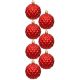 47. BOMBKA DEKORACYJNA PLASTIKOWA 6CM SET 35 SZT CZERWONA