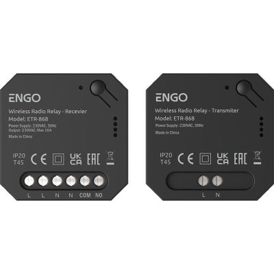 Przekaźnik bezprzewodowy EngoLink, nadajnik+odbiornik sterowany radiowo, 868Mhz, 230V