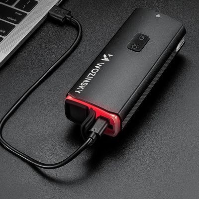 7. Lampka rowerowa przednia Wozinsky + kabel USB-C (3000 lm)  - czarna