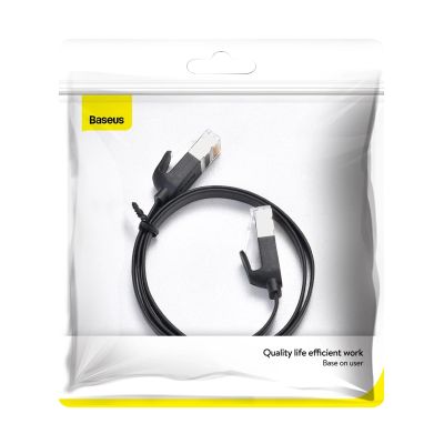6. Kabel Baseus High Speed sieciowy płaski Ethernet CAT6 RJ45 1m - czarny