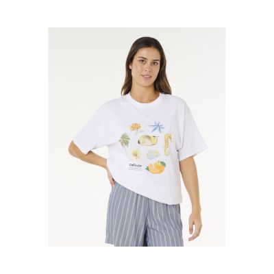 Koszulka damska RIP CURL Poolside Heritage Tee biała
