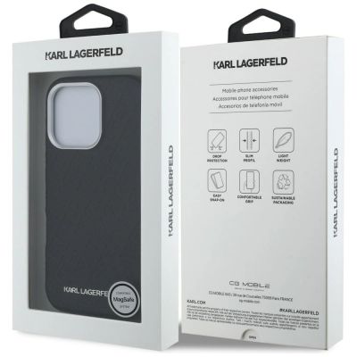 8. Etui Karl Lagerfeld FW Stamped Karl MagSafe na iPhone 16 Pro Max - czarne