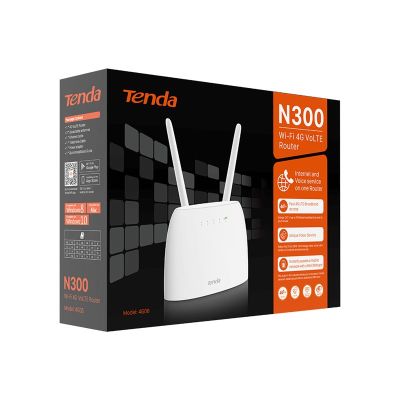 4. Tenda N300 router bezprzewodowy Fast Ethernet Jedna częstotliwości (2,4 GHz) 4G Biały
