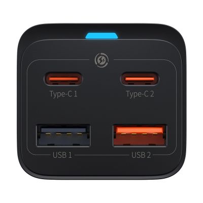 3. Baseus GaN3 Pro szybka ładowarka sieciowa GaN 2 x USB Typ C / 2 x USB 65W PD, QC4.0+, AFC, PPS + kabel USB Typ C - USB Typ C 1m czarny (CCGP040101)
