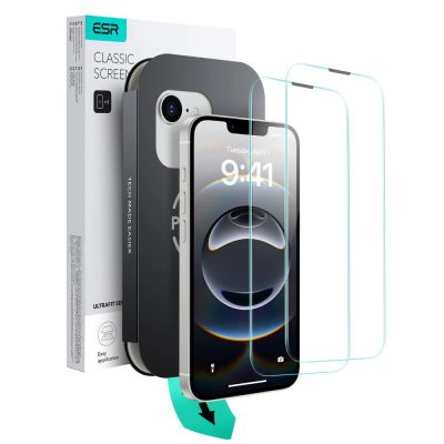 Etui ESR UltraFit Tempered Glass 2-pack na iPhone 13 / 13 Pro / 14 / 16e / 17e
