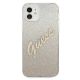 3. Etui Guess Glitter Gradient Script na iPhone 12 mini - złote