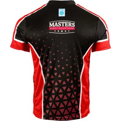 3. Koszulka V-neck do point-fightingu MASTERS "COMBAT JUNIOR" czarno-czerwona (WAKO APPROVED)