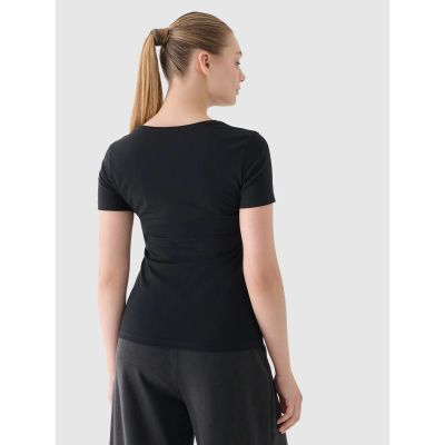 6. T-shirt slim z nadrukiem damski 4F 4FWMM00TTSHF1846-20S