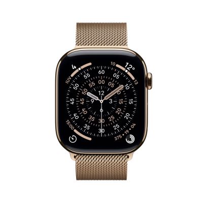 2. Zegarek Apple Watch Seria 11 GPS + Cellular 46mm Złota tytanowa koperta ze złotą pętelką Milanese - M/L (MFD84ZR/A)