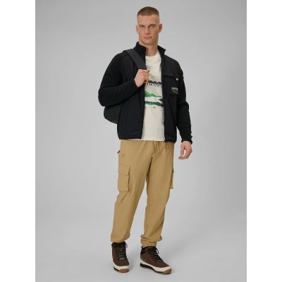 5. T-shirt regular z nadrukiem męski 4F 4FRAW25TTSHM3378-11S