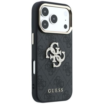 4. Etui Guess 4G & Big Strass Logo na iPhone 17 Pro Max / 18 Pro Max - czarne
