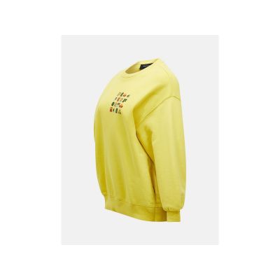 2. Bluza damska PEAK PERFORMANCE W Terry Graphic Crew kolor żółty